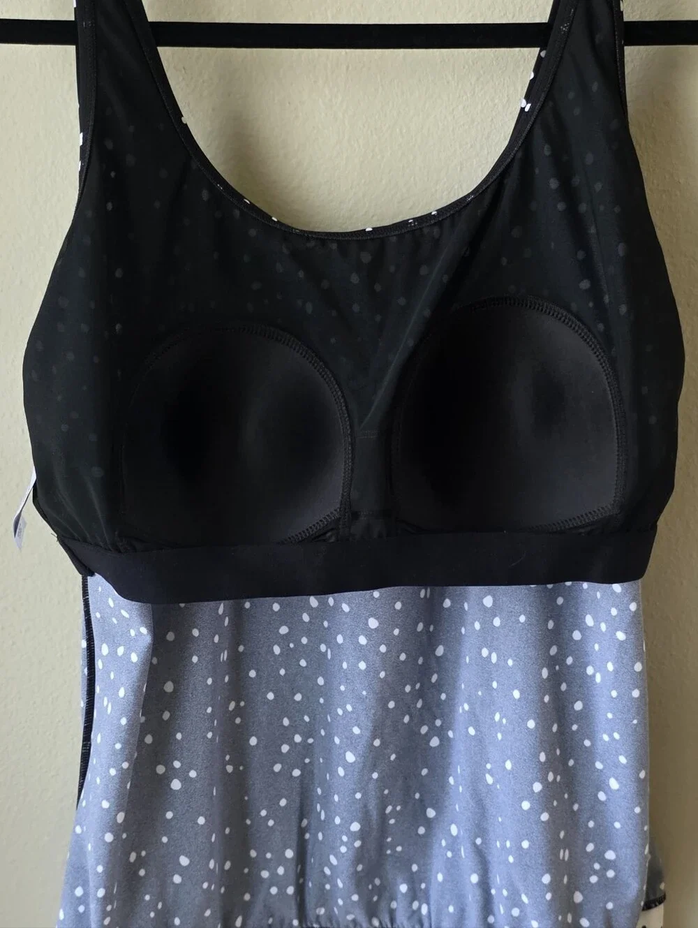 Swimsuits For All Women's Side Tie Blouson Tankini Top Polka Dot 16 NWOT